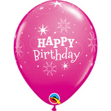  Birthday Sparkle 11in Wild Berry Latex Balloons 6 pieces