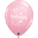  Princess 11in Pink Latex Balloons 6 pieces