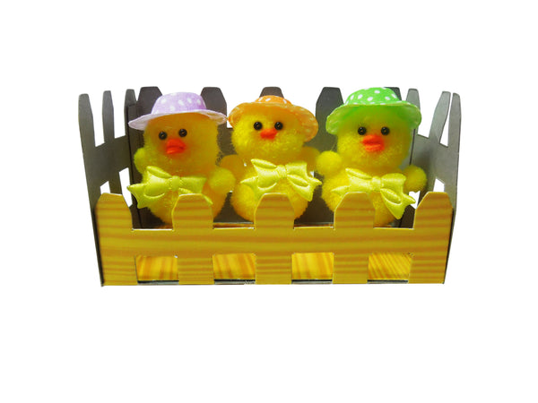Easter Chicks W/Hat 3Pcs/Box