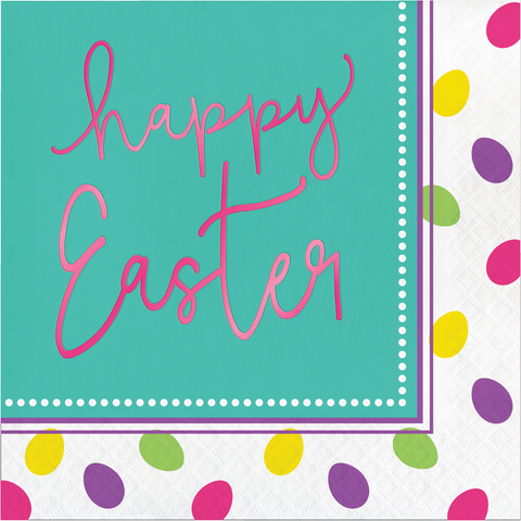 Foil Easter Eggs Luncheon Napackins Foil Stamp 3 Ply 16pcs
