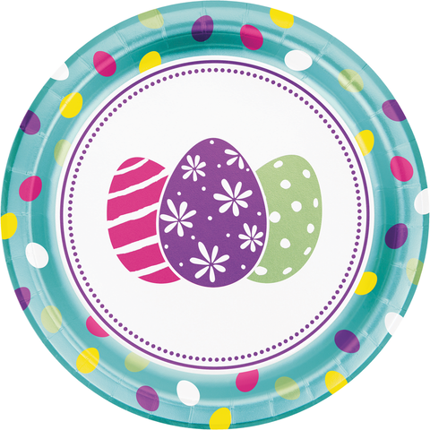 Foil Easter Eggs Dinner Plate Foil Stamp 8pcs