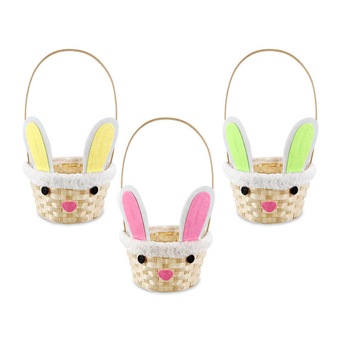 Easter Bamboo Bunny Basket Assorted.