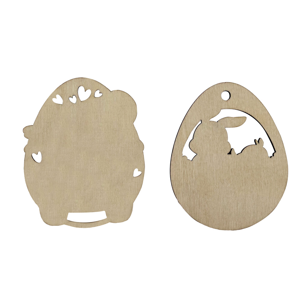 Easter Wooden DIY Decorations 8x10cm 4Pcs/Pk