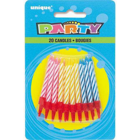 Birthday Multi Spiral Candles In Holders 
