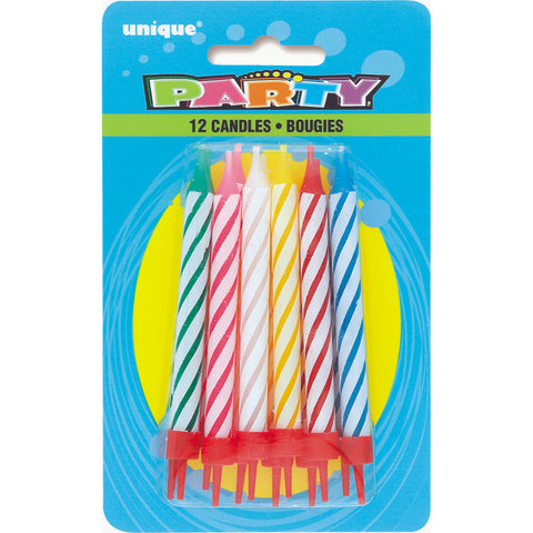 Birthday Multi Spiral Candles In Holders 