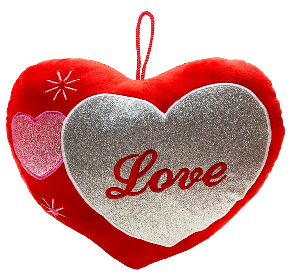  Valentine Heart Love Glitter Cushion 30x24cm