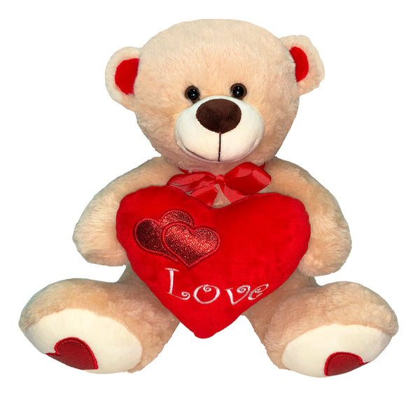  Valentine Plush Bear With Heart 30cm