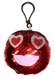  Valentine Sequins Keyrings Assorted 12cm