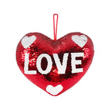 Valentine Sequins Heart Cushion 30cm
