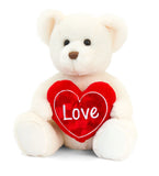 25cm Cream Chester Bear with Heart