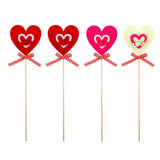 Valentine Heart Picks 28cm 4Pcs/Pk