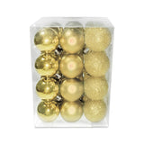 Christmas Balls Shiny Matt Glitter Gold 3Cm 36Pcs