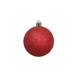 Christmas Shiny Matt Glitter Balls Red 10Cm 6Pcs