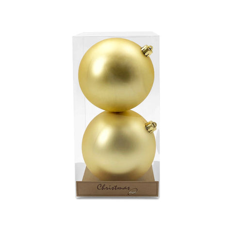 Christmas Baubles Matt Gold 12Cm 2Pcs/Box