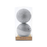 Baubles Glitter Sliver 12Cm 2Pcs/Box