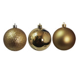 Shiny Matt Glitter Balls Gold 7Cm 12Pcs