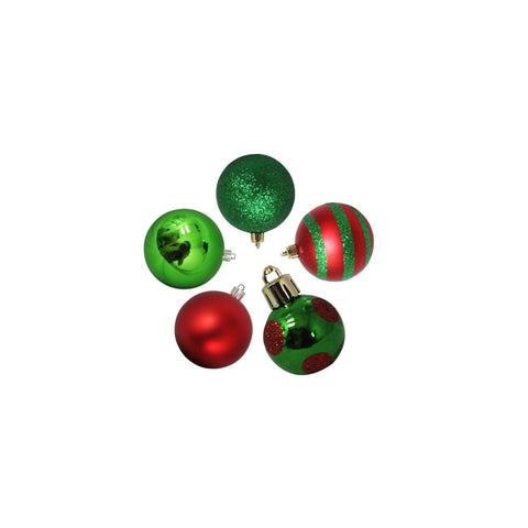 Christmas Balls Assorted Red-Green 7Cm 12Pcs