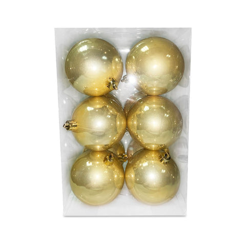 Christmas Balls Pearl Finish Gold 7Cm 12Pcs