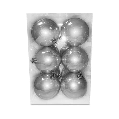 Christmas Balls Pearl Finish Silver 7Cm 12Pcs
