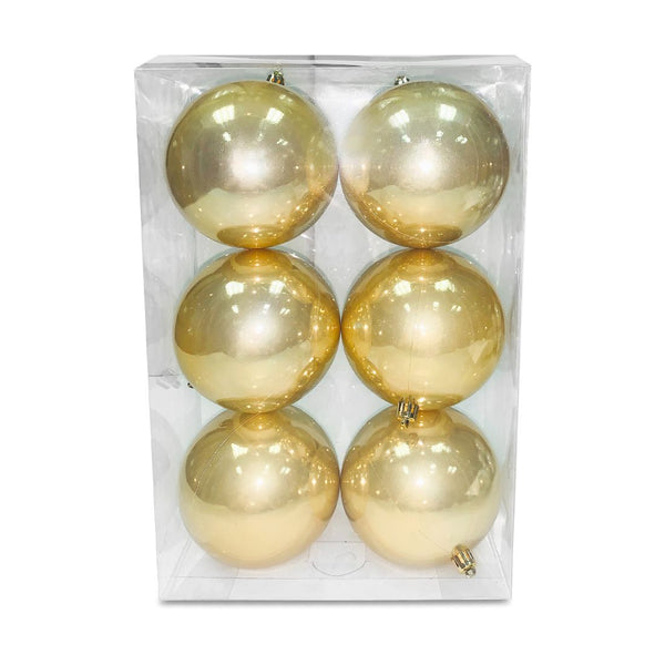 Christmas Balls Pearl Finish Gold 10Cm 6Pcs