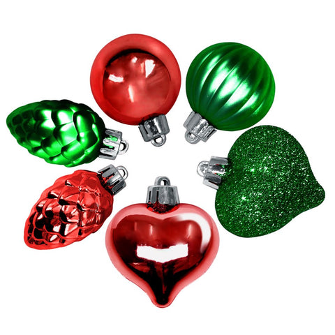 Christmas Mini Assortment Red/Green 4Cm 24Pcs