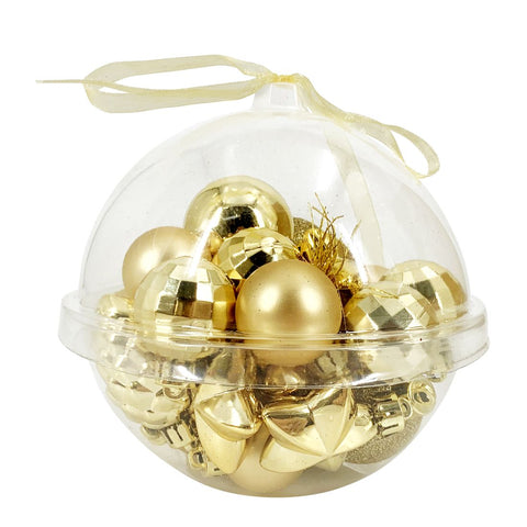 Christmas Baubles Assorted Gold 22Pcs/Box