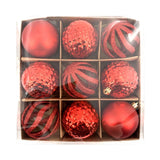 Christmas Baubles Red 8Cm 9Pcs/Box