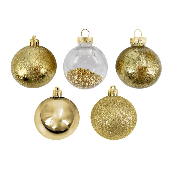 Christmas Designed Baubles 6Cm Gold 12Pcs/Box