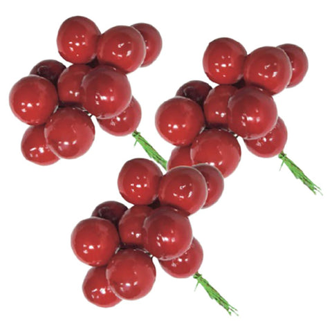 Red Berries 2.5Cm 6Pcs-Pk