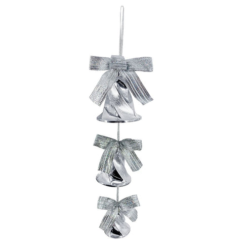Christmas Bells Cluster Silver 35Cm