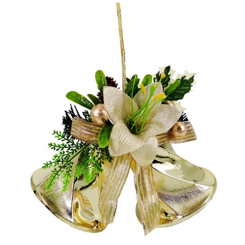Christmas Double Bells Gold 25X20Cm