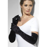  Velveteen Gloves Black Long