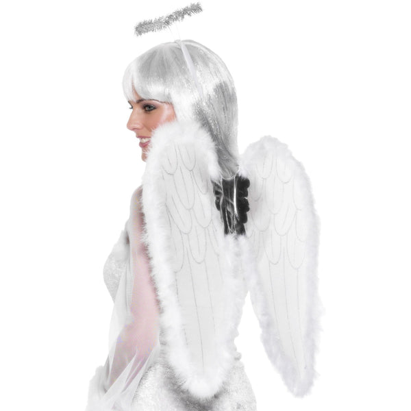  Angel Set White With Wings & Halo Marabou F