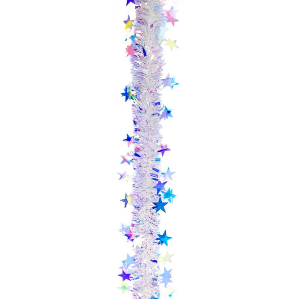Deluxe Tinsel Garland With Stars 200Cmx7Cm