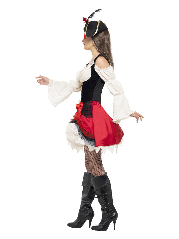 Glamorous Lady Pirate Costume Red With Dress And Hat