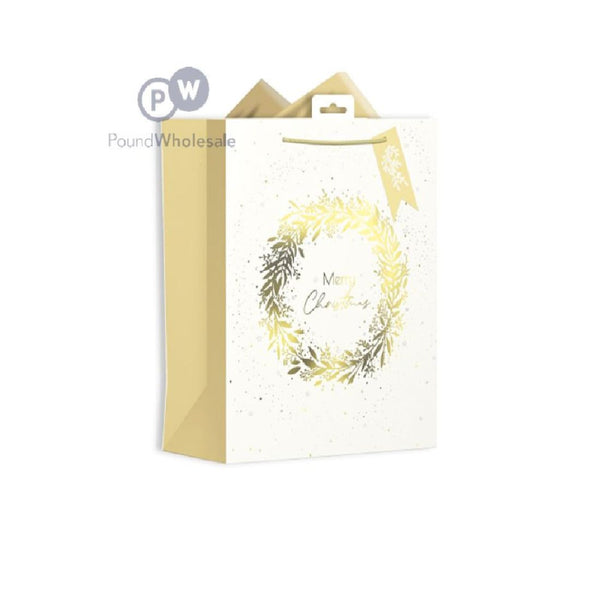 Giftmaker Gold & Cream Wreath Large Gift Bag