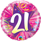 Shining Star Hot Pink  Round Foil Balloon
