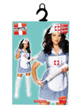Nurse Naughty Costume Blue With Dress Apron & Hat
