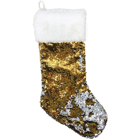 Reversible Sequins Stocking Gold/Silver 48Cm