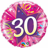 Shining Star Hot Pink  Round Foil Balloon