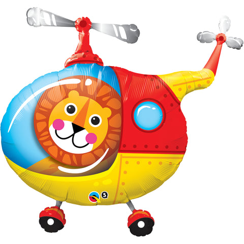 Lion Helicopter Pilot Foil Balloon