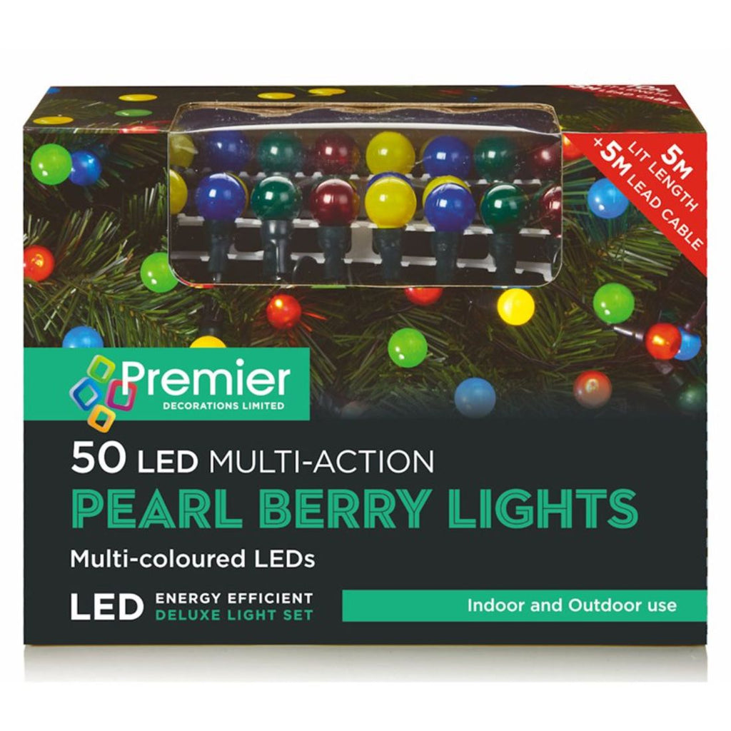 50 LED Pearl Lights, Multi-Action, Multi-Colour, 5m