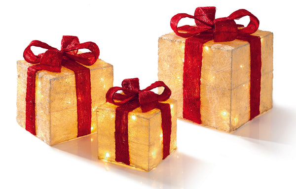 Cream Parcels wth Red Bow