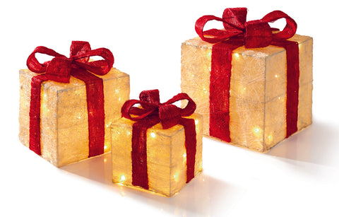 Cream Parcels wth Red Bow
