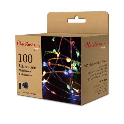 Christmas 100 Led Rice Lights Multicolour