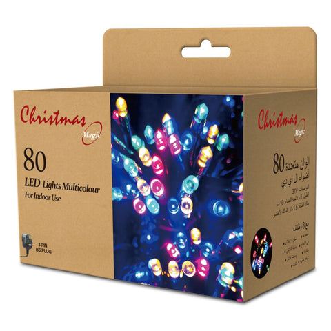 Christmas 80 Led Lights Multicolour 7.90M