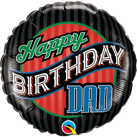 Birthday Dad Stripes Foil Balloon