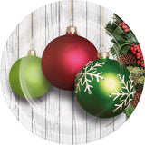 Christmas Ornaments Luncheon Plates 7In 8Pcs