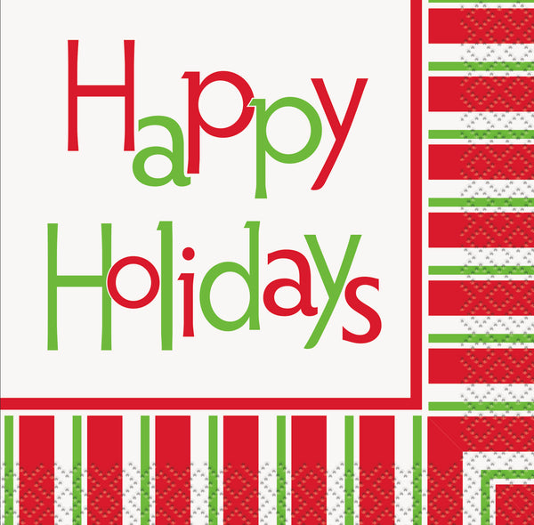  Happy Holidays 24 Beverage Napkins