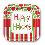  Happy Holidays 8 Square Plates